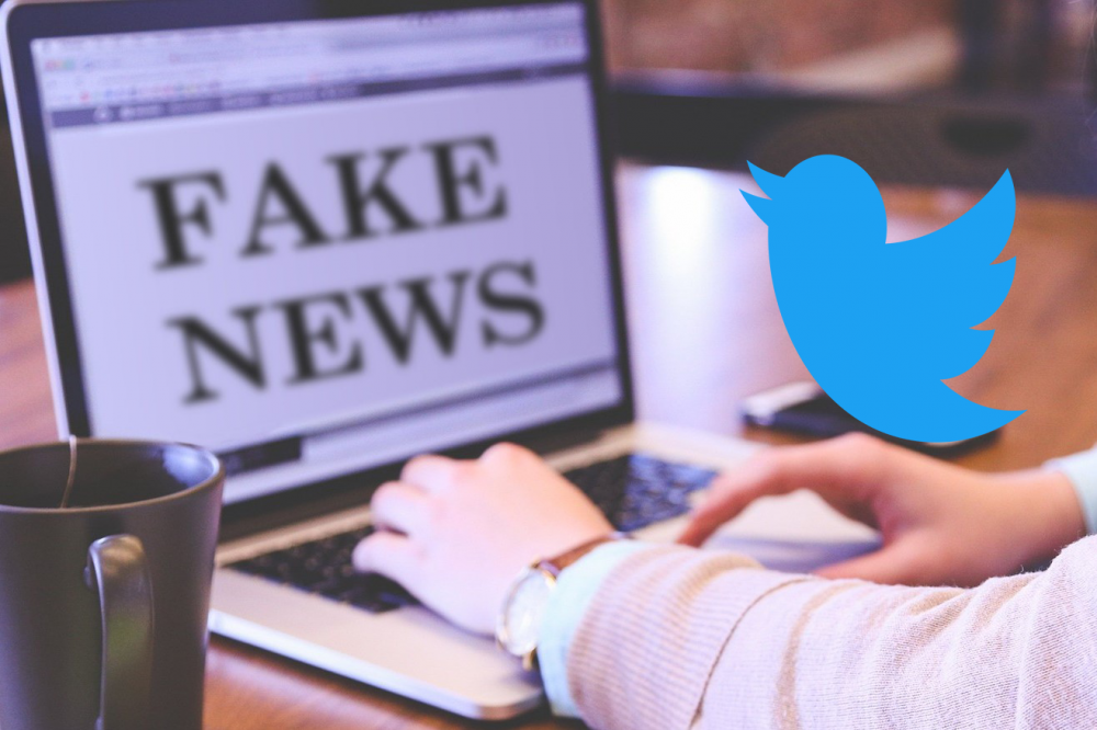 Logo Twitter et fake news : sur Twitter, la viralité profite plus aux fausses informations
